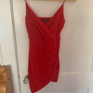 Pretty Little Thing red asymmetrical dress